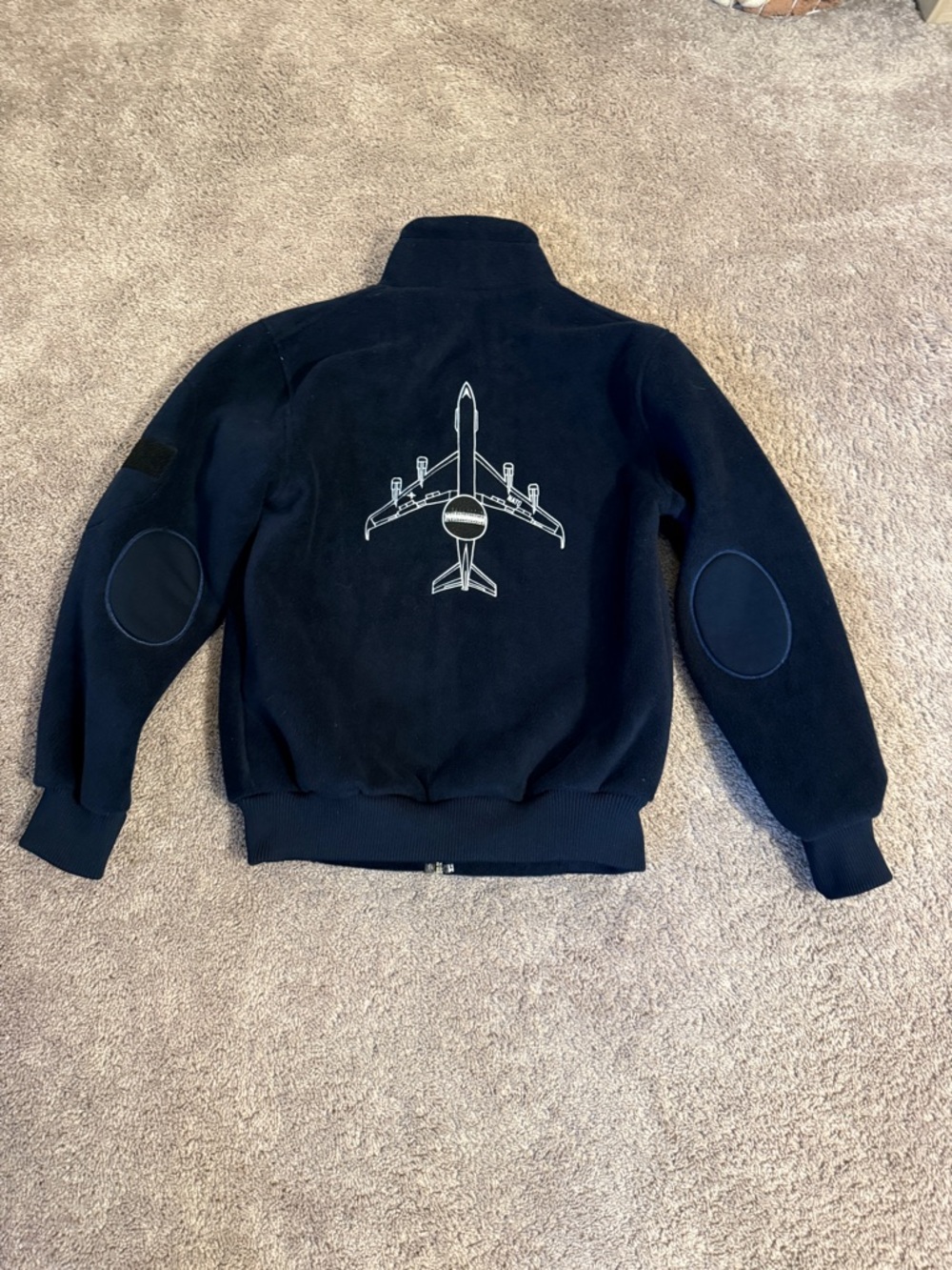 Nato AWACs Navy 100% Cotton fleece bomber jacket with Velcro for patches